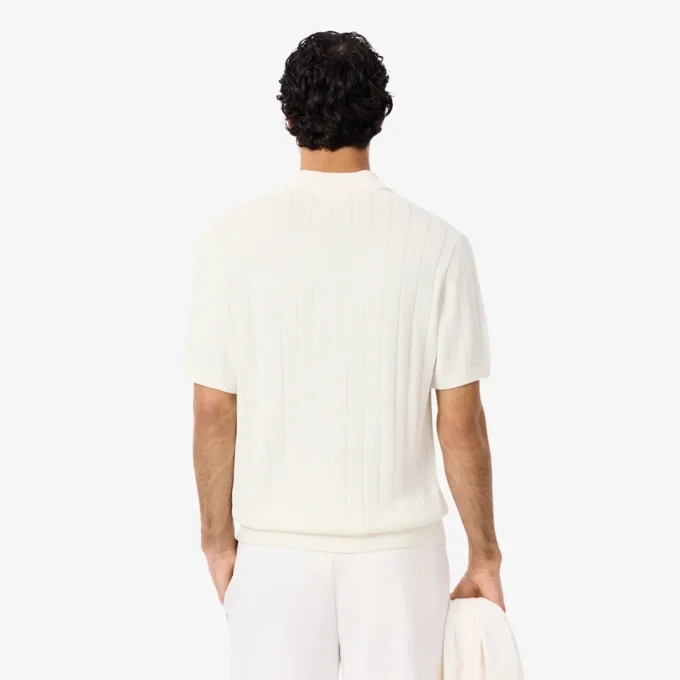 Jersey de punto elástico con cuello polo para hombre