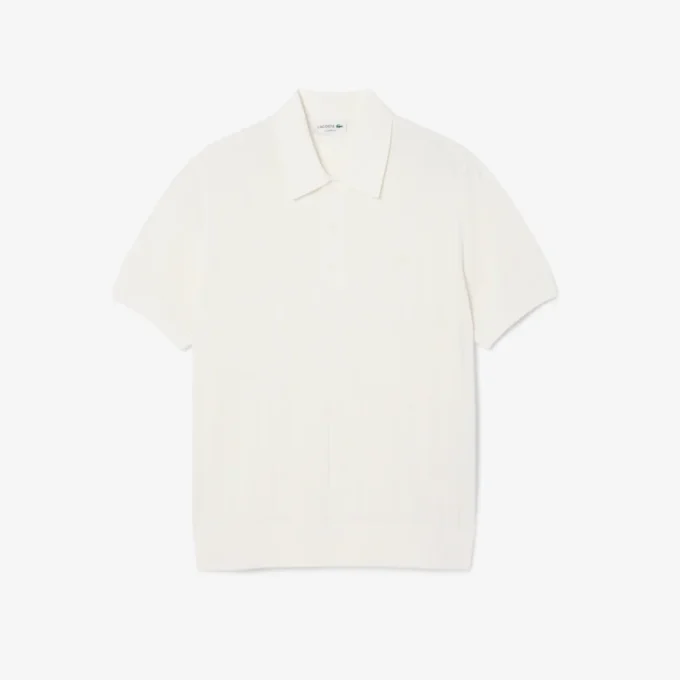 Jersey de punto elástico con cuello polo para hombre