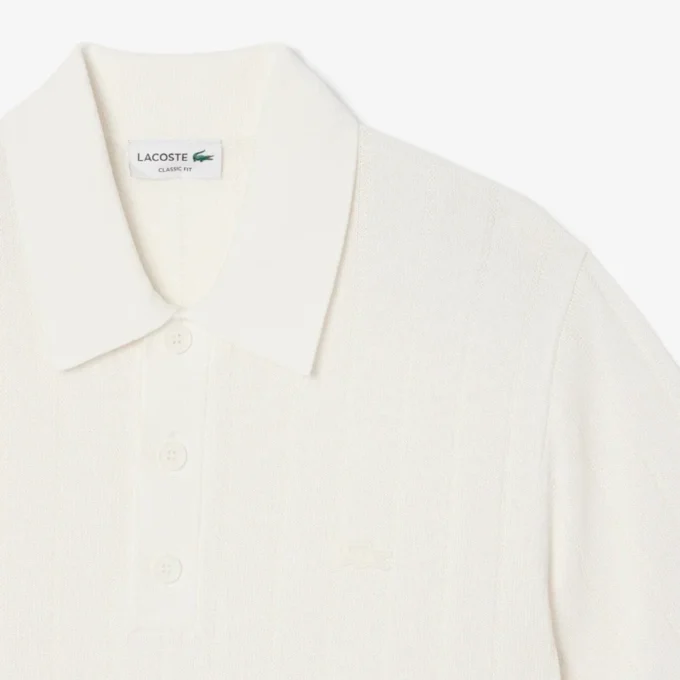 Jersey de punto elástico con cuello polo para hombre