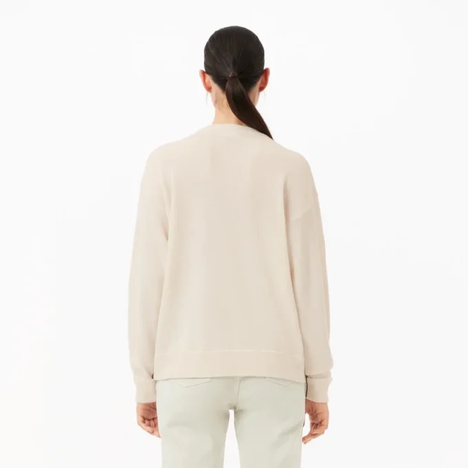 Jersey de punto musgo de lana de corte holgado para mujer
