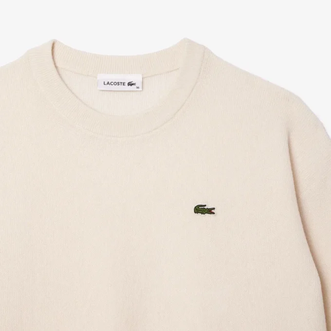 Jersey de punto musgo de lana de corte holgado para mujer