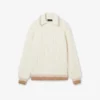 Jersey de punto trenzado con cuello polo de lana de pasarela