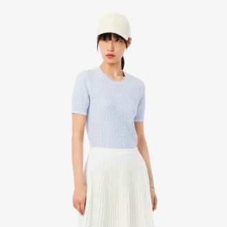 Jersey de punto trenzado de manga corta