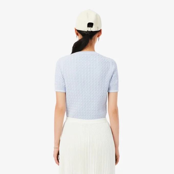 Jersey de punto trenzado de manga corta