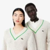 Jersey de tenis unisex de cuello en V a rayas