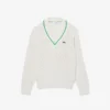 Jersey de tenis unisex de cuello en V a rayas