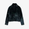 Jersey de terciopelo con cuello polo de pasarela