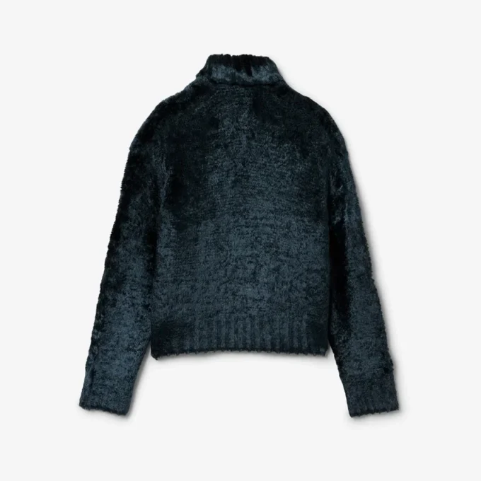Jersey de terciopelo con cuello polo de pasarela