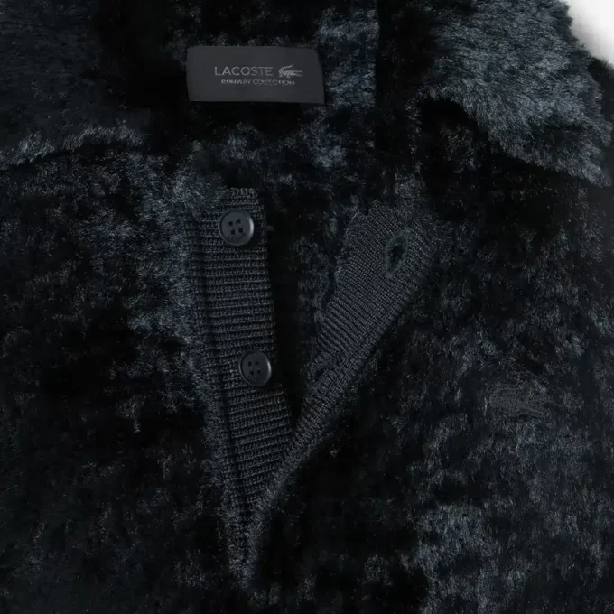 Jersey de terciopelo con cuello polo de pasarela