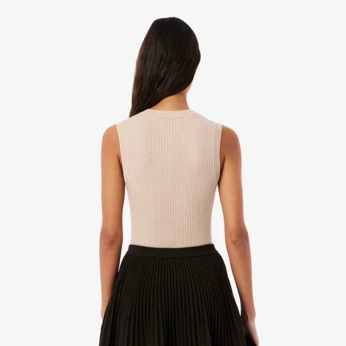 Jersey sin mangas de punto 3D de lana merina