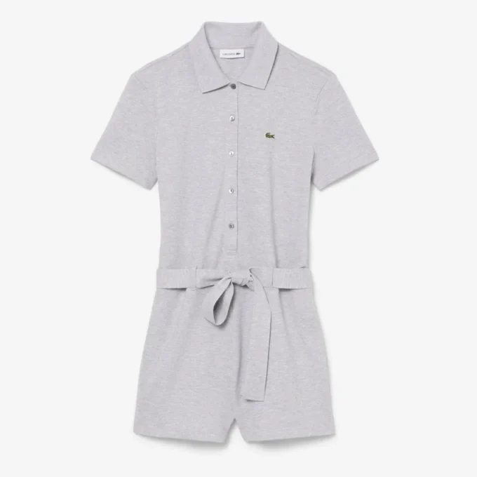 Mono con cuello polo de piqué elástico