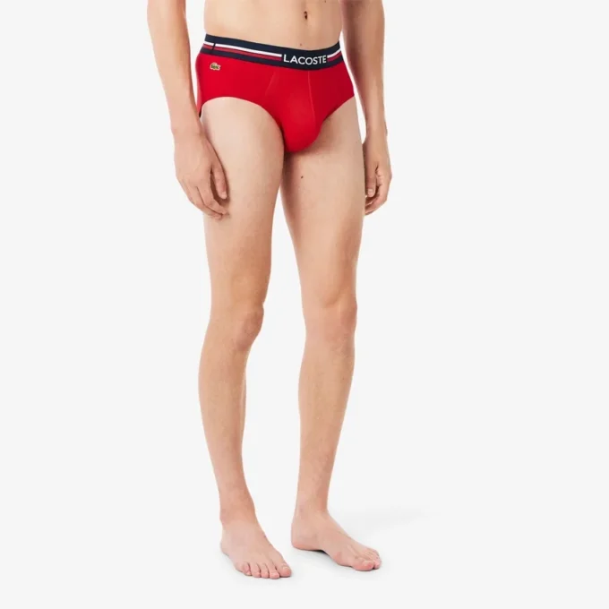 Pack de 3 slips de algodón con logotipo en la cintura para hombre