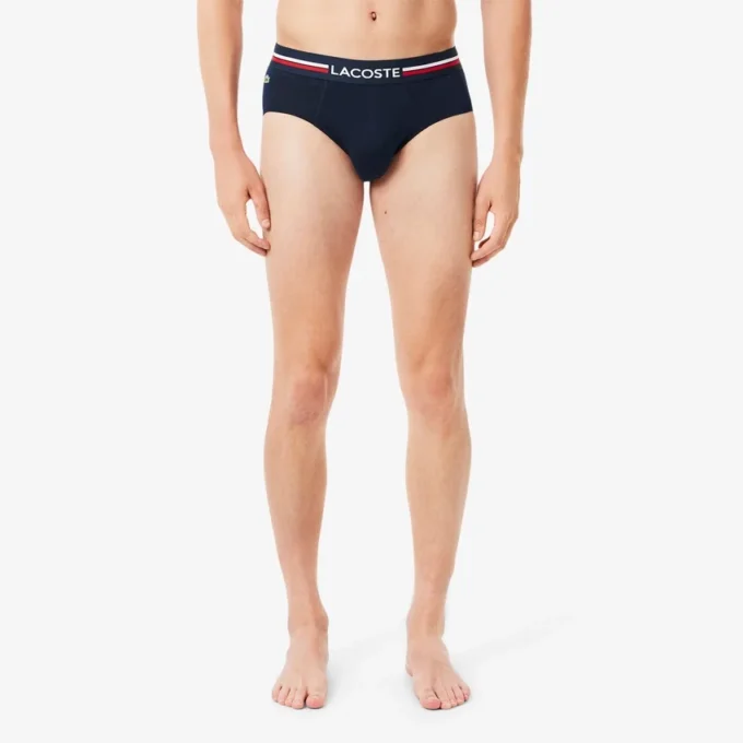 Pack de 3 slips de algodón con logotipo en la cintura para hombre