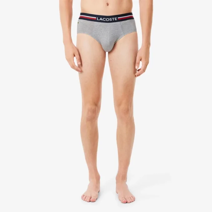 Pack de 3 slips de algodón con logotipo en la cintura para hombre