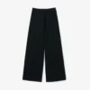Pantalones anchos de mezcla de lana de pasarela