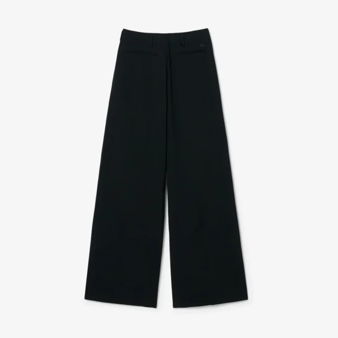 Pantalones anchos de mezcla de lana de pasarela
