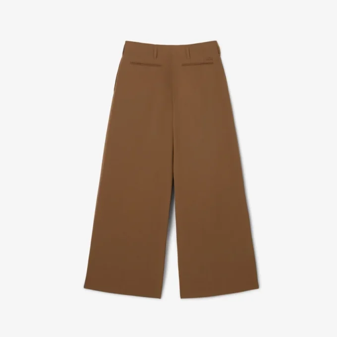 Pantalones anchos de mezcla de lana de pasarela