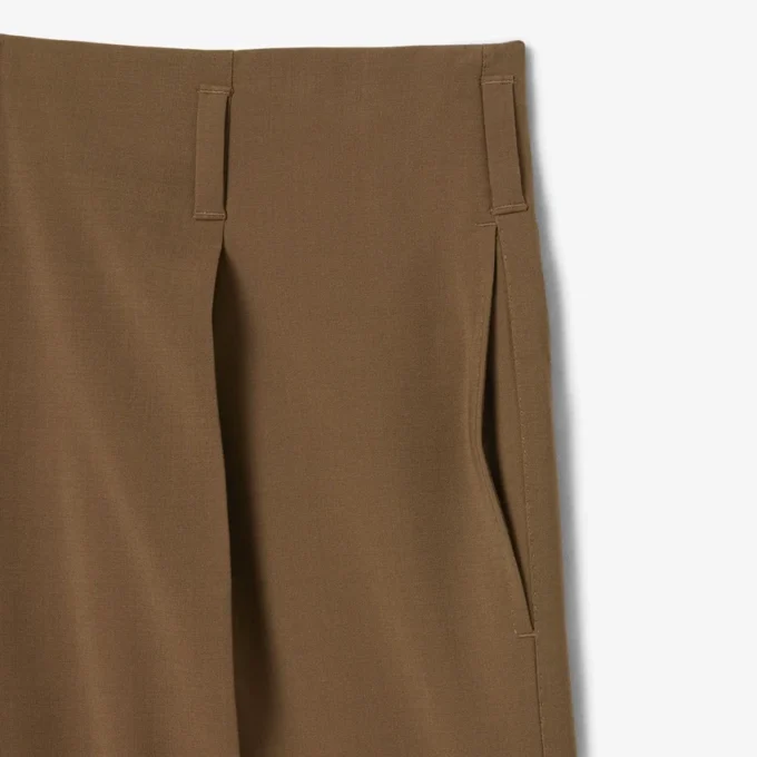 Pantalones anchos de mezcla de lana de pasarela