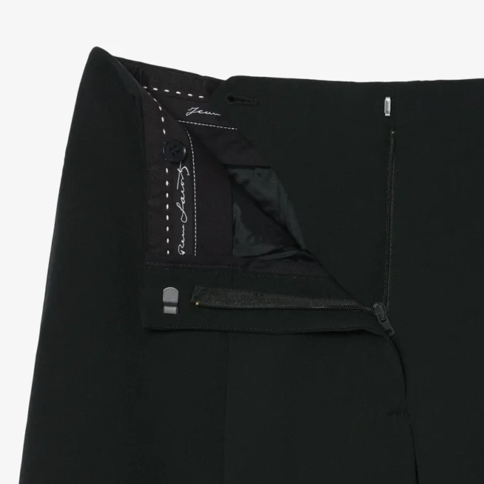 Pantalones anchos de mezcla de lana de pasarela