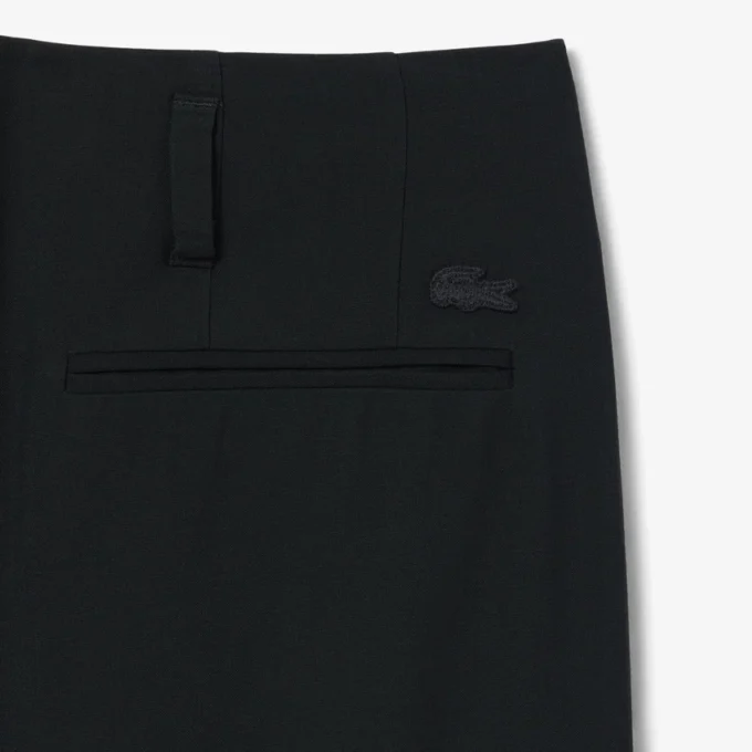 Pantalones anchos de mezcla de lana de pasarela