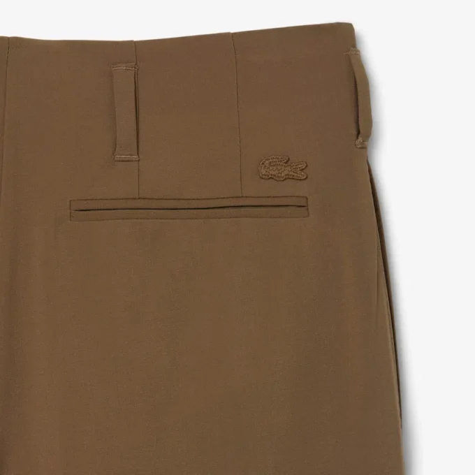 Pantalones anchos de mezcla de lana de pasarela