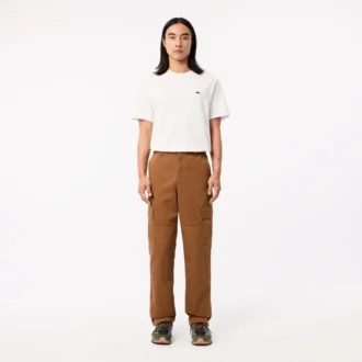 Pantalones cargo de algodón de corte recto para hombre
