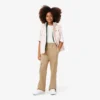 Pantalones cargo de sarga de algodón para niña