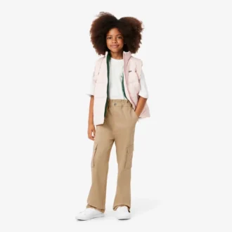 Pantalones cargo de sarga de algodón para niña