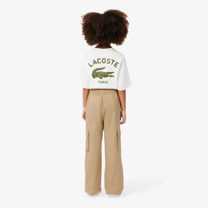 Pantalones cargo de sarga de algodón para niña