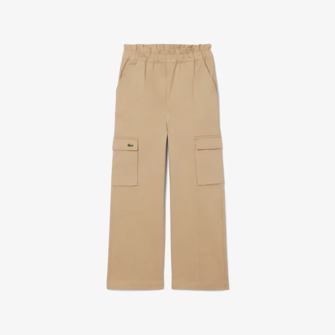 Pantalones cargo de sarga de algodón para niña