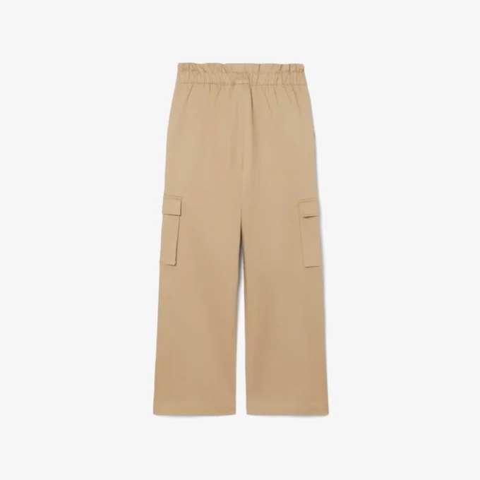 Pantalones cargo de sarga de algodón para niña