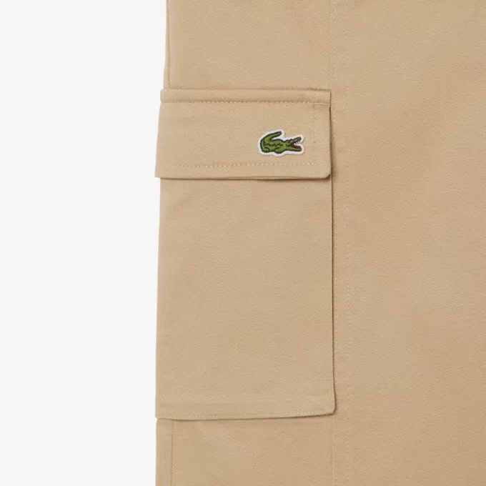 Pantalones cargo de sarga de algodón para niña