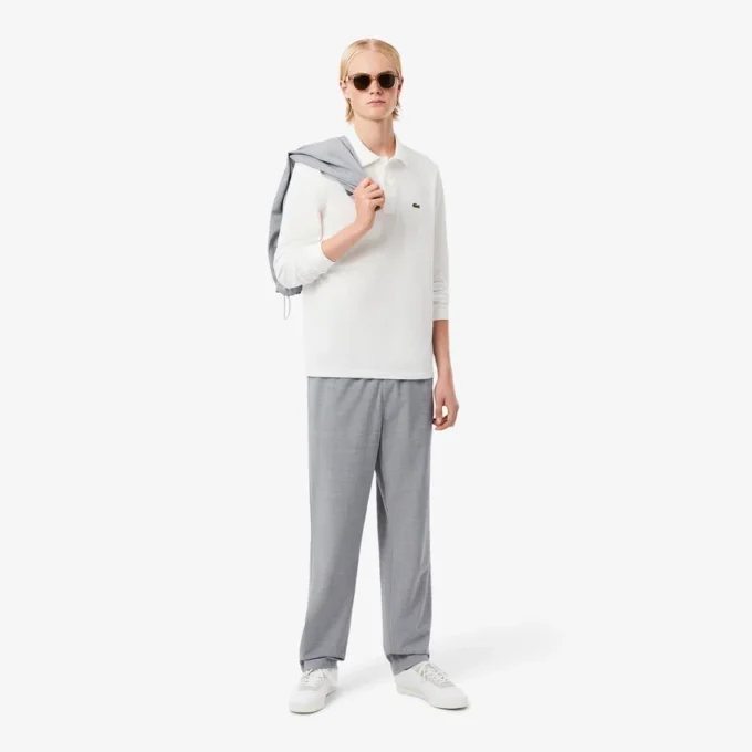 Pantalones chinos de franela de lana de corte regular para hombre