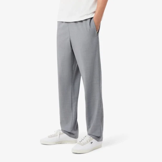 Pantalones chinos de franela de lana de corte regular para hombre