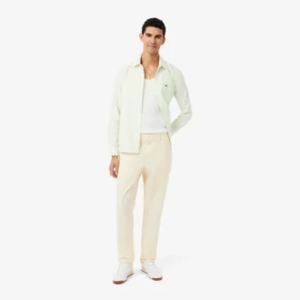 Pantalones chinos de sarga de algodón de corte regular