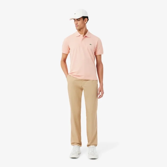 Pantalones chinos de sarga de algodón de corte regular