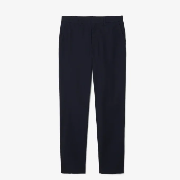 Pantalones chinos de sarga de algodón de corte regular