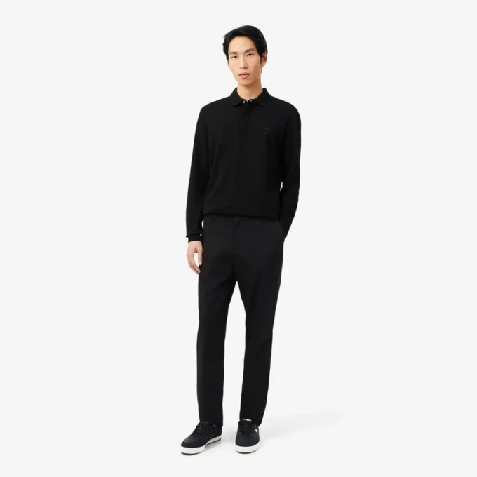 Pantalones chinos de sarga de algodón de corte regular