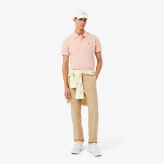 Pantalones chinos de sarga de algodón de corte regular