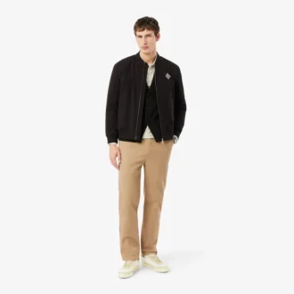 Pantalones chinos de sarga de algodón de corte regular