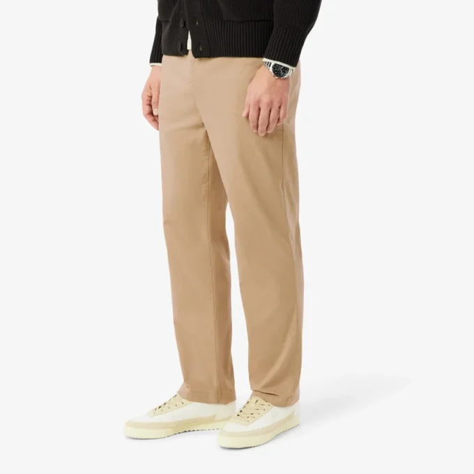 Pantalones chinos de sarga de algodón de corte regular