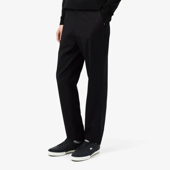 Pantalones chinos de sarga de algodón de corte regular