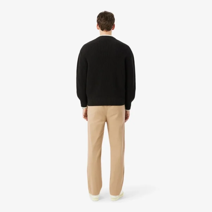 Pantalones chinos de sarga de algodón de corte regular