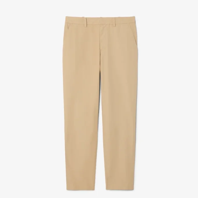 Pantalones chinos de sarga de algodón de corte regular