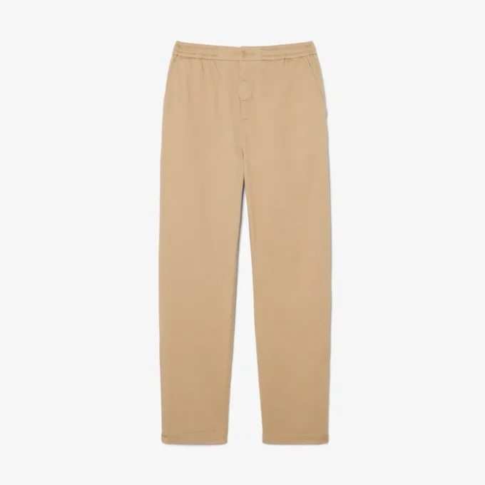 Pantalones chinos de sarga de algodón de corte regular