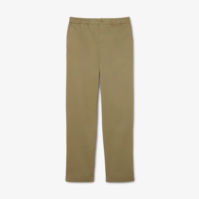 Pantalones chinos de sarga de algodón de corte regular