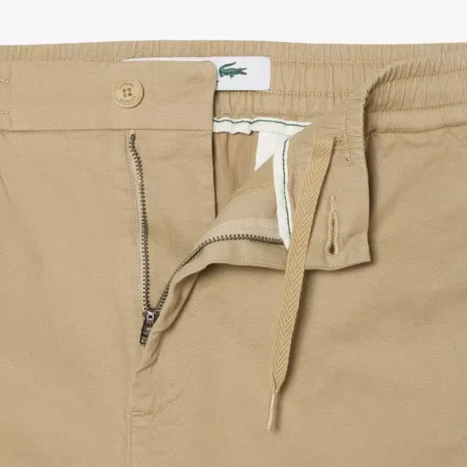 Pantalones chinos de sarga de algodón de corte regular
