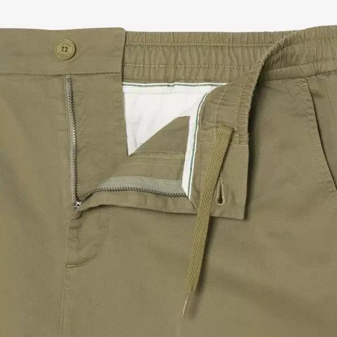 Pantalones chinos de sarga de algodón de corte regular