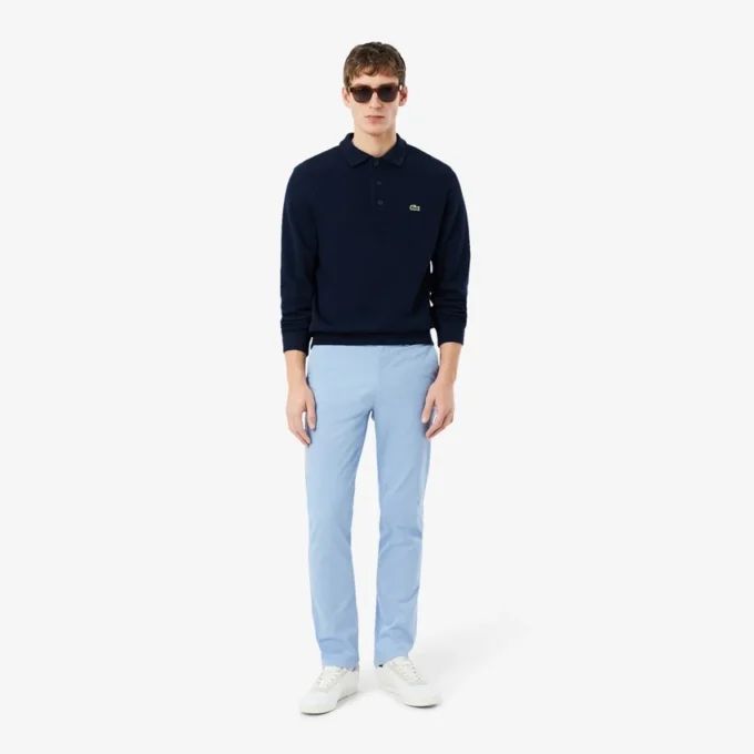 Pantalones chinos de sarga elástica de corte ajustado