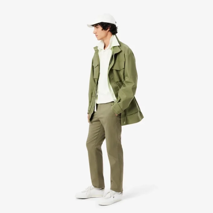 Pantalones chinos de sarga elástica de corte ajustado